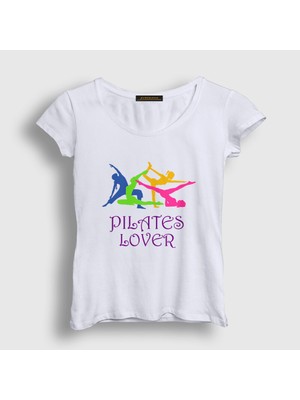 Presmono Kadın Beyaz Lover Hediye Pilates T-Shirt