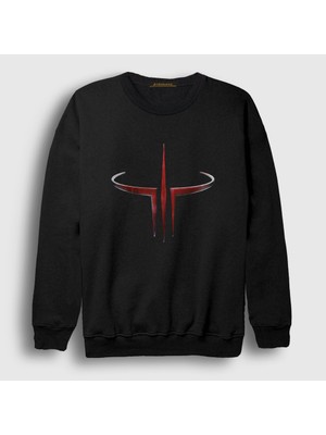 Presmono Unisex Siyah Logo Oyun Quake 3 Iıı Sweatshirt