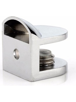 BADEM10 Tırnak Lüx Metal Cam Raf Tutucu Cam Etejer Menteşesi Krom Metal Vidalı 12 mm (4 Adet)