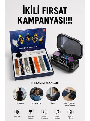 Meela 2025 Model Çok Kordonlu Akıllı Saat ve Bluetooth Kulaklık El Fenerli