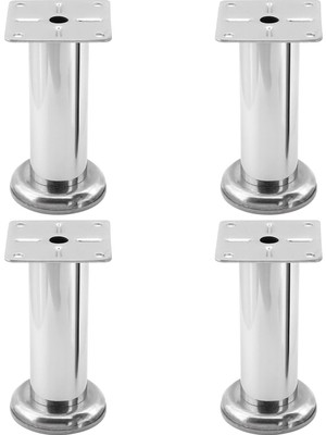 Tablalı Krom 4 Adet Metal 12 cm Gümüş Mobilya Ayağı Koltuk Kanepe Dayanıklı Tv Ünite Ayağı Ayakları