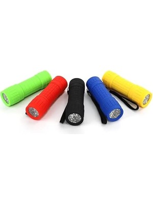 Valkyrie 5 Adet 9 Ledli El Feneri Seti - 5 Farklı Renk - 9 LED Güçlü Işık - Taşıması Kolay Cep Feneri