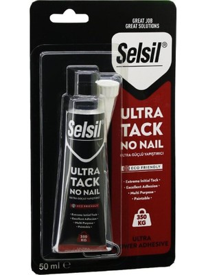Selsil 3104 Ultra Tack No Nail Güçlü Yapıştırıcı Beyaz 350 kg Dayanıklı 50 ml
