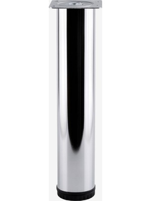 Tombul Krom Gümüş Metal Sehpa Masa Ayağı 41 cm Tekli Dayanıklı Mobilya Destek Yükseltici Ayak Modeli