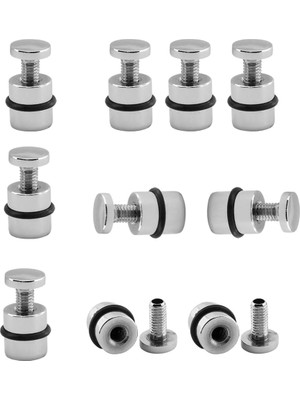 O-Ringli Metal Cam Raf Tutucu (10 Adet) Krom 90-2503-01 Oringli Contalı Vidalı Metal Tutamak