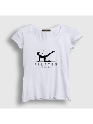 Presmono  Kadın Beyaz Trainer Instructor Hediye Pilates T-Shirt