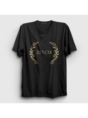 Presmono Unisex Siyah Dietitian Sağlık Hediye Diyetisyen T-Shirt