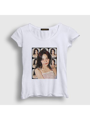 Presmono Kadın Beyaz Poster V2 Kim Sejeong T-Shirt