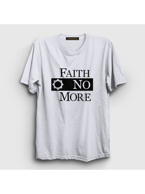 Presmono Unisex Beyaz Logo Rock Faith No More T-Shirt