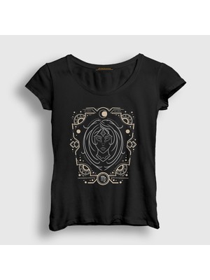 Presmono Kadın Siyah Virgo Zodiac Hediye Başak Burcu T-Shirt