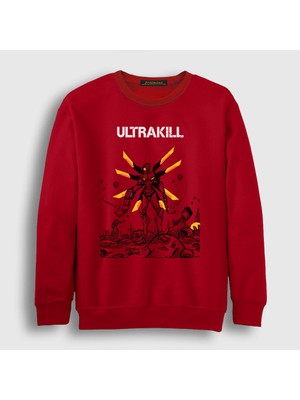 Presmono Unisex Kırmızı Poster V2 Ultrakill Sweatshirt