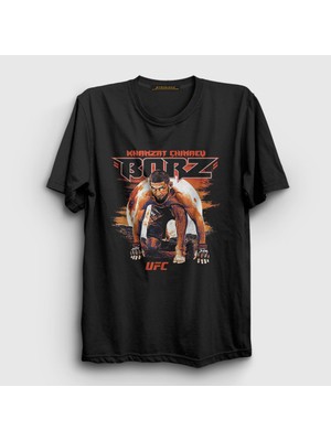 Presmono Unisex Siyah Stare Ufc Mma Güreş Khamzat Chimaev T-Shirt