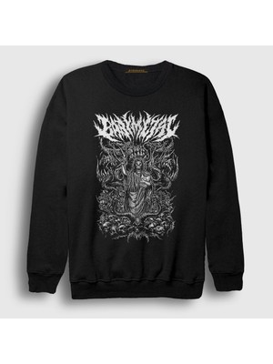 Presmono Unisex Siyah Skull Müzik Babymetal Sweatshirt