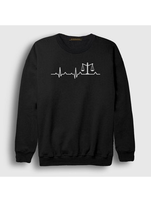 Presmono Unisex Siyah Heartbeat Hediye Attorney Lawyer Avukat Sweatshirt