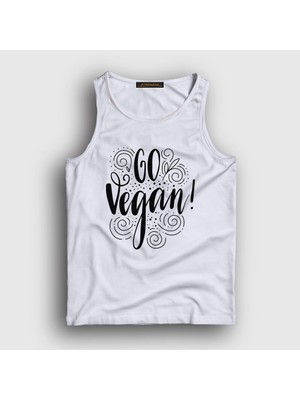 Presmono Unisex Beyaz Go Vegan Vegetarian Vejetaryen Atlet