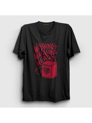 Presmono Unisex Siyah Washing Machine Heart Mitski T-Shirt