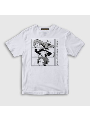 Presmono Unisex Çocuk Beyaz Eris Roxy Sylphiette Mushoku Tensei T-Shirt