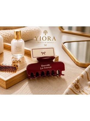 Yiora Premium Seri Ithal Kemik Parlak Sedefli Asetat Güçlü Tutuş Mandal Toka 8,5 cm