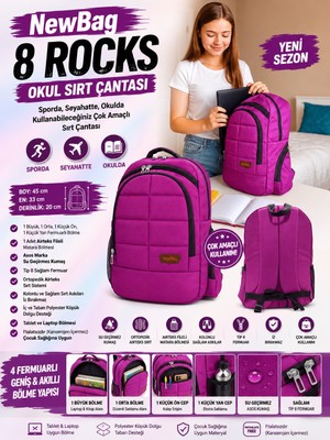 New Bags Okul Sırt Çantası-8 Rocks