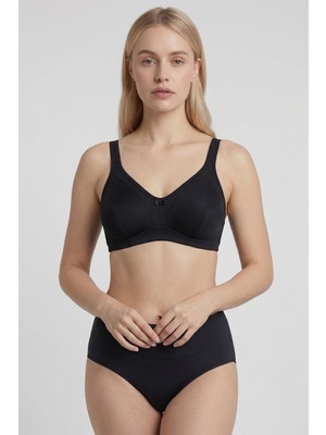 Mısırlı Msırlı Kadın Pamuklu Balensiz Toparlayıcı Minimizer Sütyen B/c/d Cup Seçeneği Siyah