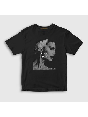 Presmono Unisex Çocuk Siyah Nina Black Swan Bale Balerin T-Shirt