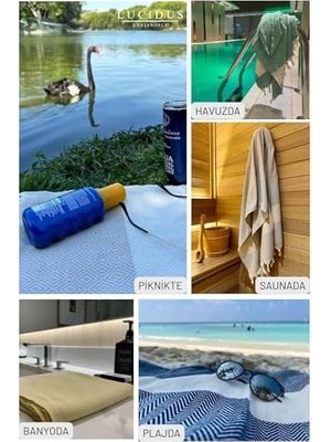 LUCIDUS®%100 Organik Pamuk Peştemal – Hızlı Kuruyan, Kum Tutmayan Plaj & Banyo Havlusu | Premium Türk Havlusu, Oeko-Tex Sertifikalı (Karamel Elmas)
