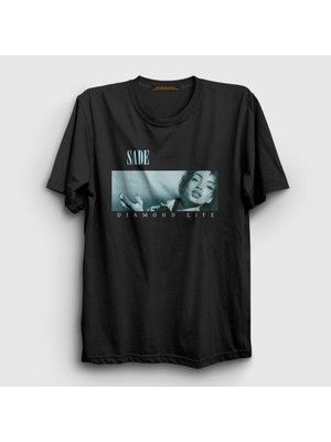 Presmono Unisex Siyah Diamond Life Sade T-Shirt