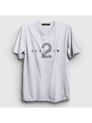 Presmono Unisex Beyaz Logo Oyun Destiny 2 T-Shirt