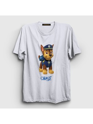 Presmono Unisex Beyaz Chase Paw Patrol T-Shirt