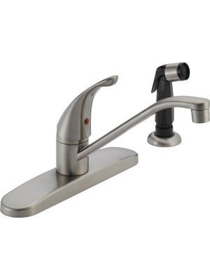 Peerless Yan Püskürtücülü Tek Saplı Mutfak Lavabo Bataryası, Paslanmaz P115LF-SS