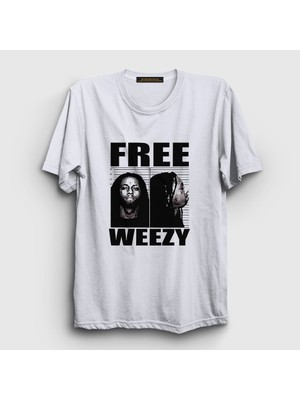 Presmono Unisex Beyaz Free Weezy Lil Wayne T-Shirt