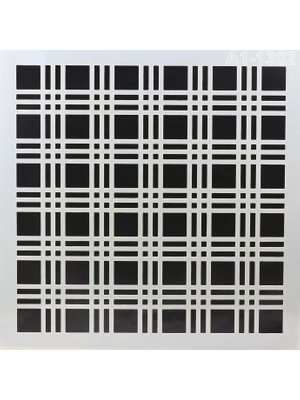 BADEM10 Afilli Stencil Duvar Boyama Şablon Tasarım Ekose Desen Tekrar Kullanılabilir 30X30 cm