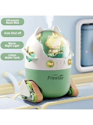 Mini USB Nemlendirici 220 Ml, LED Gece Lambası, Küçük Sevimli Nemlendirici Bulit, Çocuklar, Bitki, Yatak Odası, Ofis, Çalışma Masası, Bebek Odası, Pilsiz (Yeşil-Huhu)
