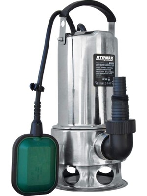 Rtrmax RTM840 1100 Watt 11 M Kirli Su Dalgıç Pompa Paslanmaz, Yeşil