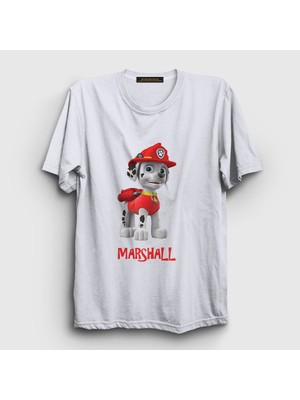Presmono Unisex Beyaz İtfaiye Paw Patrol T-Shirt