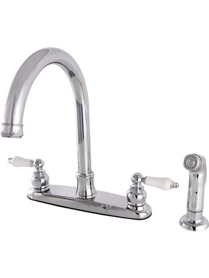 Kingston Brass FB7791PLSP Victorian 8 Inç Centerset Mutfak Bataryası, Krom