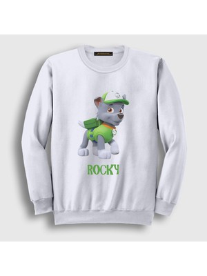 Presmono Unisex Beyaz Rocky Paw Patrol Sweatshirt