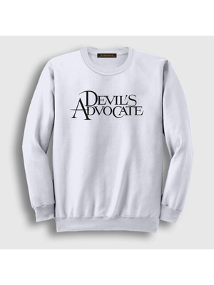 Presmono Unisex Beyaz Şeytanın Avukatı Hediye Devil's Advocate Sweatshirt