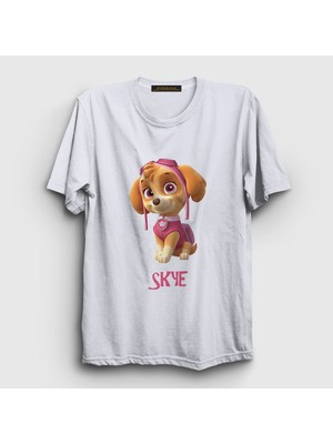 Presmono Unisex Beyaz Skye Paw Patrol T-Shirt