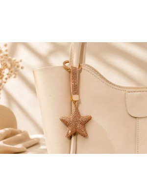 Kumru Studio Yıldız Taşlı Luxury Çanta Charmı – Gold Kristal Bag Charm