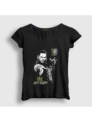 Presmono Kadın Siyah Sign Jeff Hardy Wwe Güreş T-Shirt