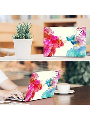 MacBook Air 13 Inç Kılıf Uyumlu A1369 A1466 Renkli Boya Desenli Ince Sert Kapak Darbe Çizilme Koruma Hard Case Mat Yüzey Pembe