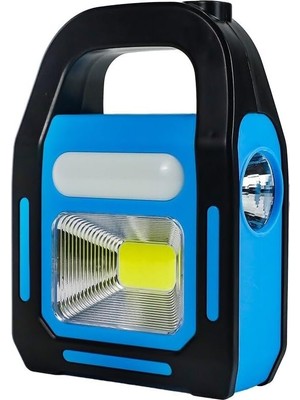 Solar Işıldak Fener - Güneş Enerjili ve USB Şarjlı Heroled Kamp Lambası, 300 Lümen 6500K Beyaz Işık, 3 Fonksiyonlu Taşınabilir El Feneri, IP44 Suya Dayanıklı, Mavi Hazar