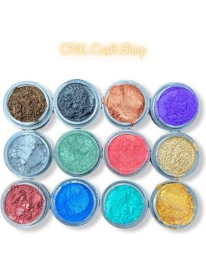 12LI Epoksi Reçine Mini Toz Pigment Boya Seti, Mum Boyası, Beton Boyası, Kokulutaş Boya - A3