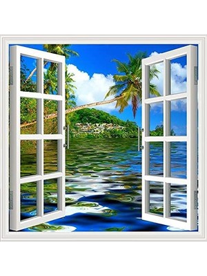 Pencere Poster Duvar Kağıdı Tatil Yapışkanlı Sticker
