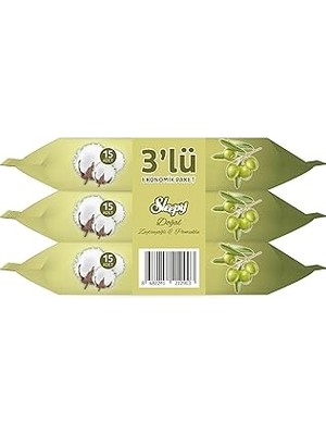 Sleepy Pamuk Zeytin Cep Mendili 3X15 (45 Yaprak)