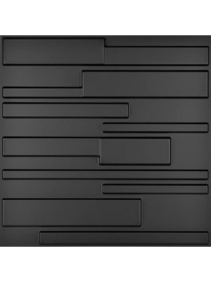ART3D A10032BK Dekoratif Pvc Duvar Panelleri, 32 Ayak Kare, 3D Dikdörtgen 3-Siyah, Sq Ft