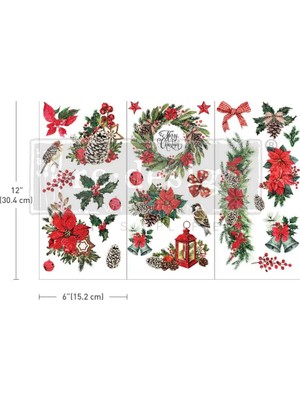 Redesign With Prima Prima Redesign Klasik Noel 6 Inç x 12 Inç Transfer