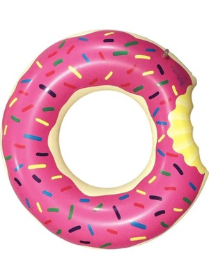 Moontime Alaçatı Pembe 75 cm Şişme Donut Simit, Eğlenceli ve Renkli Şişme Oyuncak