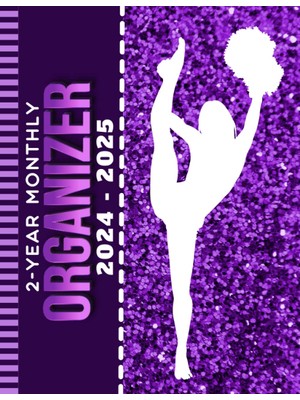 2-Year Monthly Organizer 2024-2025: 8.5X11 Large Dated Monthly Schedule With 100 Blank College-Ruled Paper Combo / 24-Month Life Organizing Gift / Purple White Cheerleader Cheer Art Cover